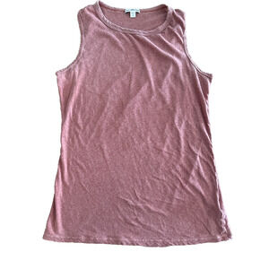 James Perse Slub Muscle Tank Women's Heather Terra Cotta Linen Cotton Size 2
